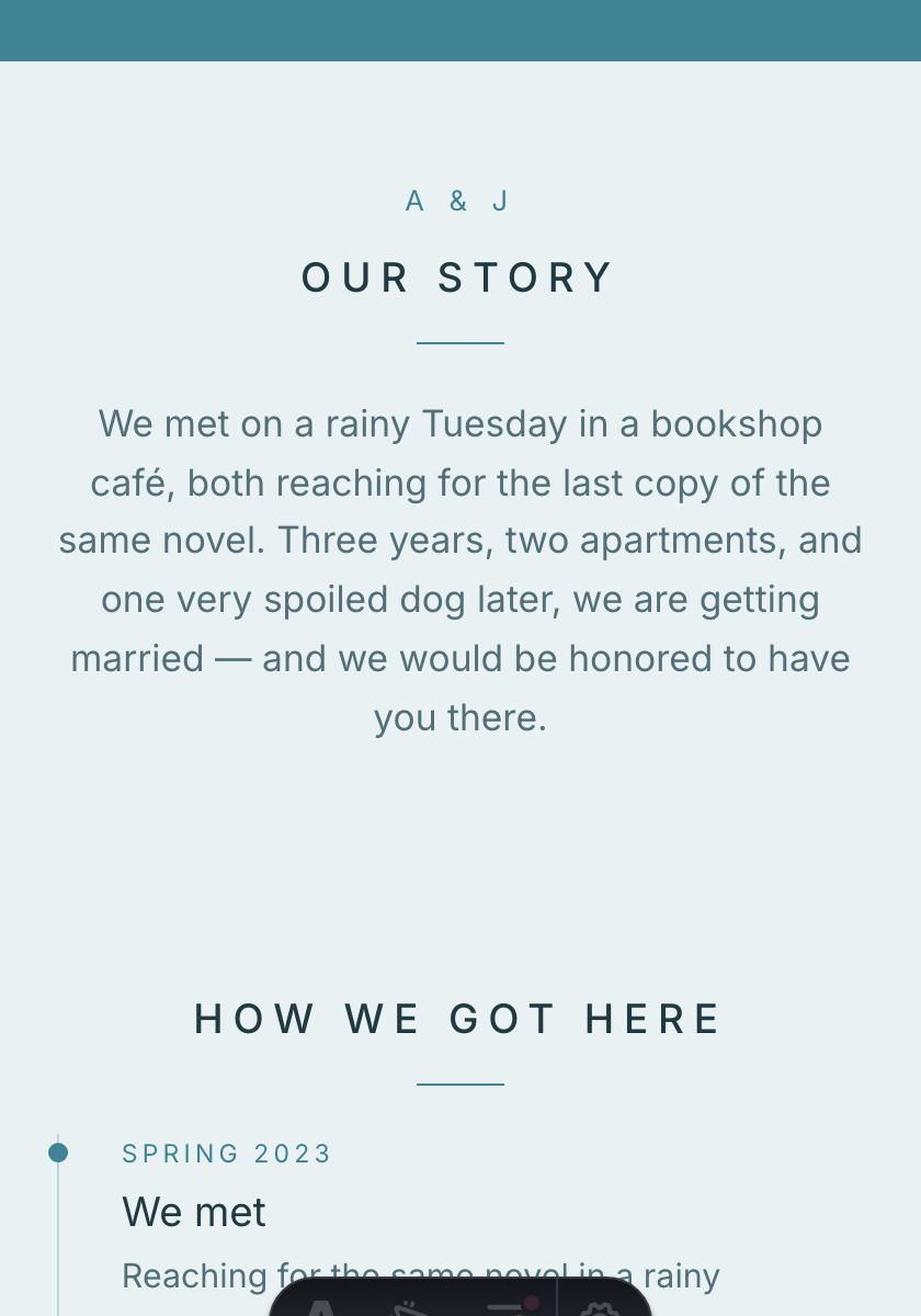 Coastal Blue wedding invitation design preview